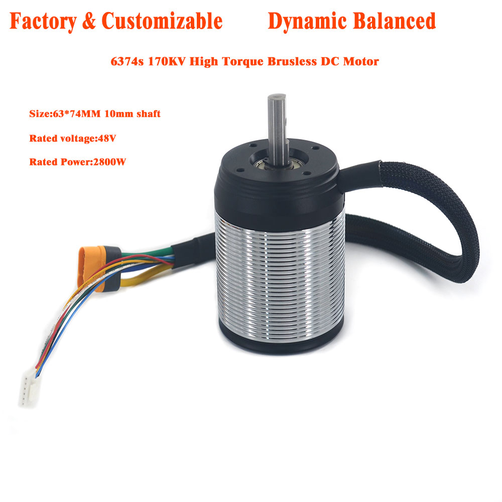 Hobbysky Powerfull High Efficiency Brushless 6374S Motor Hall Sensor for Electric Scooter E-Bike Surfboard Skateboard Longboard