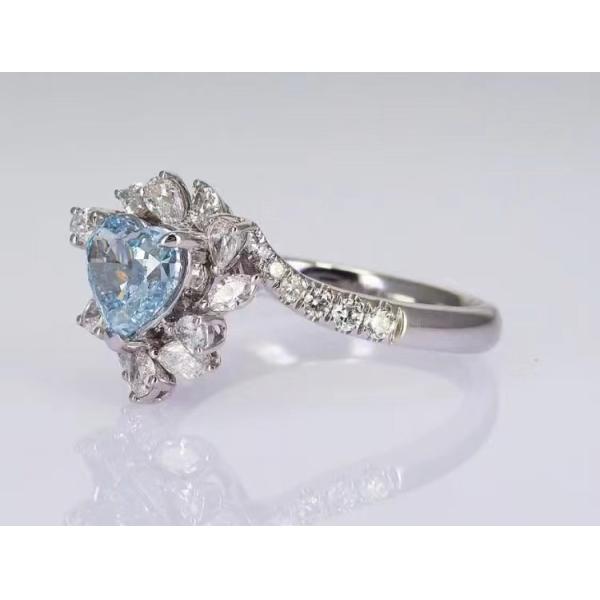 Lab Diamant bijoux alliance alliance alliance de mariage bleu cœur diamant détachés diamants synthétiques