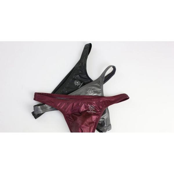 Mens String Bikini Briefs Underwear Man Black Red Grey Faux Leather Thongs Sexy Tanga T Back