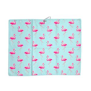 Абсорбирующее печатное вафельное полотенце для гольфа из микрофибры с втулкой и крючком