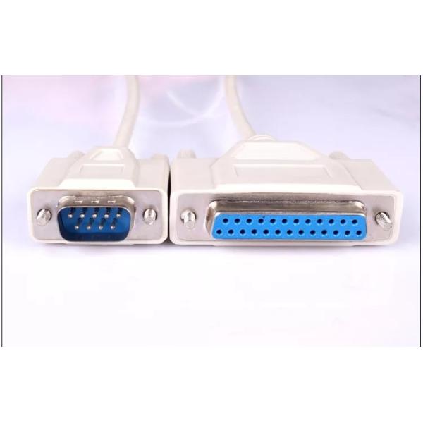 2m 3m RS232 RJ45 Cable DB9 Male To DB25 Female Modem For Data Transmission