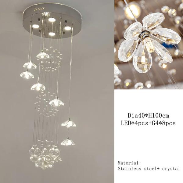 Modern Long Staircase Crystal Chandelier Lighting Indoor Lighting Hanging Luster(WH-NC-27)