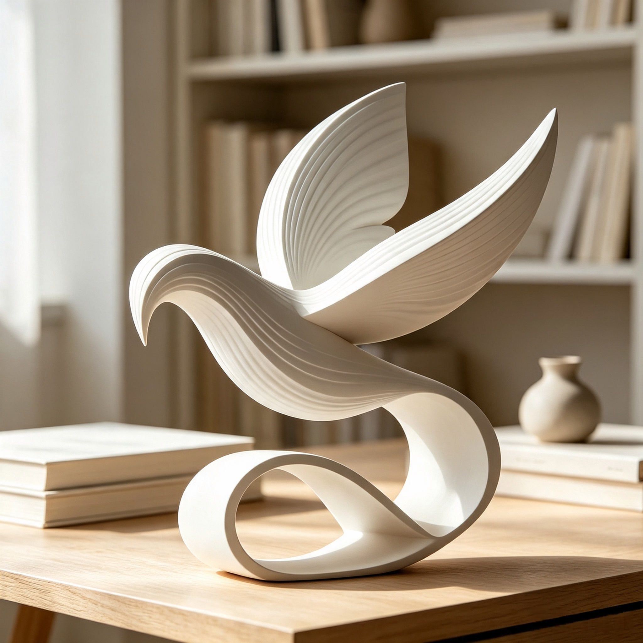 Modern 3D Printed Arts Home Decor Abstract Flying Dove Sculpture
