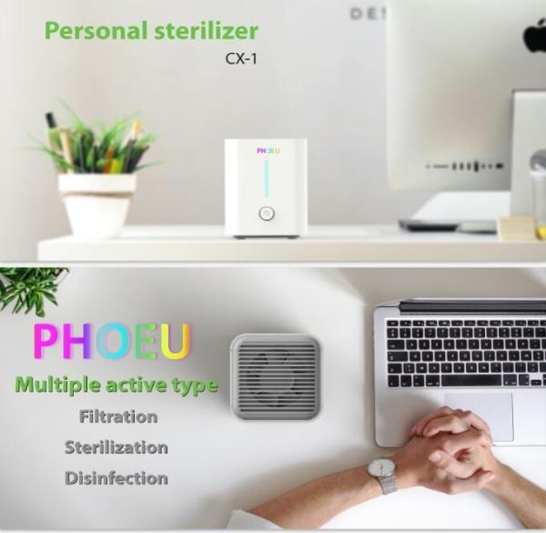 PM2.5 purification Table top mini purifier with UVC LED disinfection and active carbon super quiet design