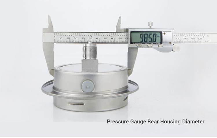 -Made 100mm Precision Axial Flange Edge Pressure Gauge for Water and Gas Measurement