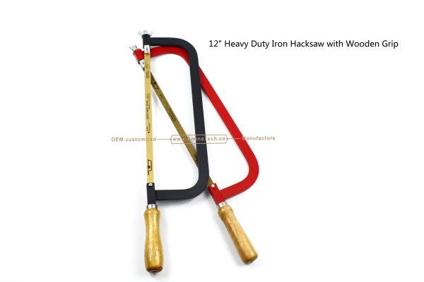 12 Heavy Duty Iron Hacksaw with Wooden Grip,Cut wood,Plastic,Steel Pipe,Cutting the water Pipe