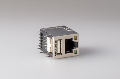 Conectores Ethernet Modulares RJ45 Fêmea com Conector Fêmea USB com Led