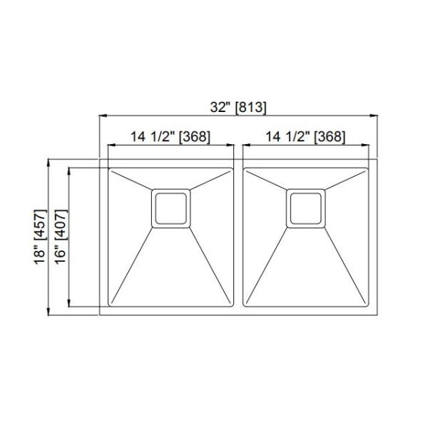 Durable Undermount Stainless Steel Kitchen Sink With Pretty Square Drain Hole