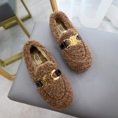 Chapéus de calçado preto-branco casual, chapéus de calçado feminino com forro de couro.