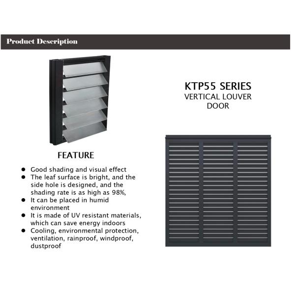 Aluminum Fixed Rolling Shutter Louver Glass Door For Exterior Vertical