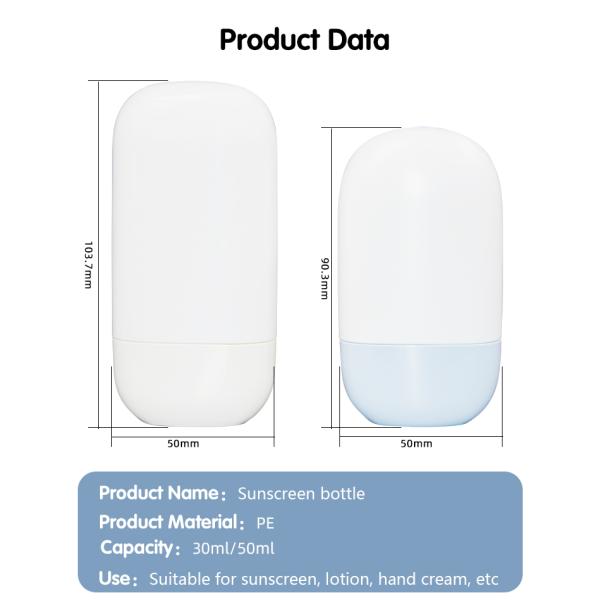 30ml/50ml Customized Color And Logo PE Sunscreen Bottle Skin Care Packaging UKL33G