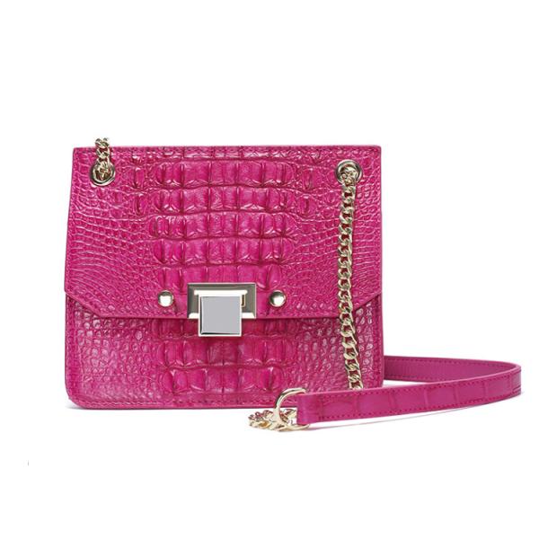2019 alligator leather one-shoulder cross small square bag fashion crocodile leather ladies bag
