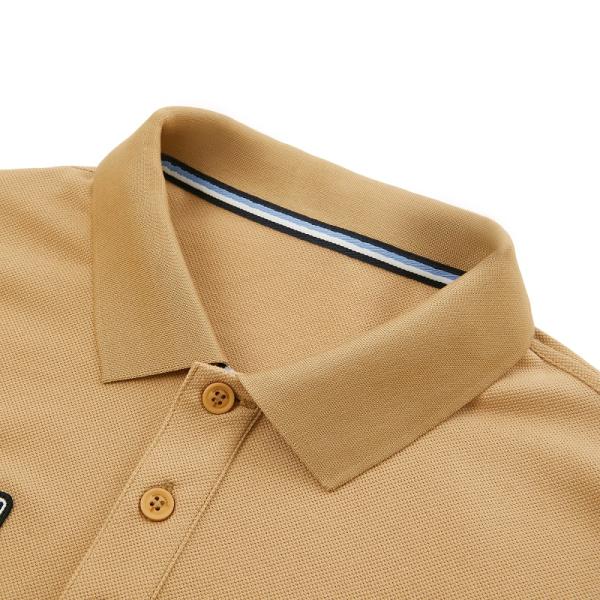 Short Sleeve Men Custom Polo Shirts Double Sided Embroidered Logo Knitted Fabric