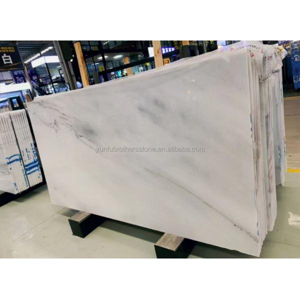 Hotel Design Style Modern White Marble TV Wall Board Panel for Home Renovation Project
