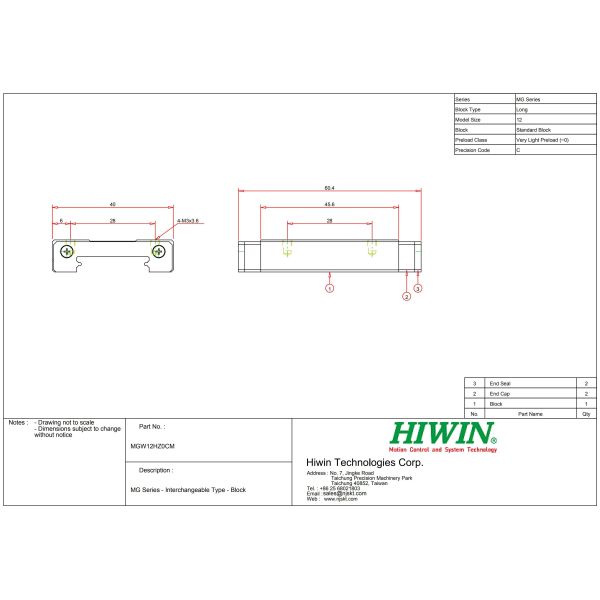 MGW12H HIWIN Cnc Linear Rail Sliding Rail System Linear Motion Guide Rail