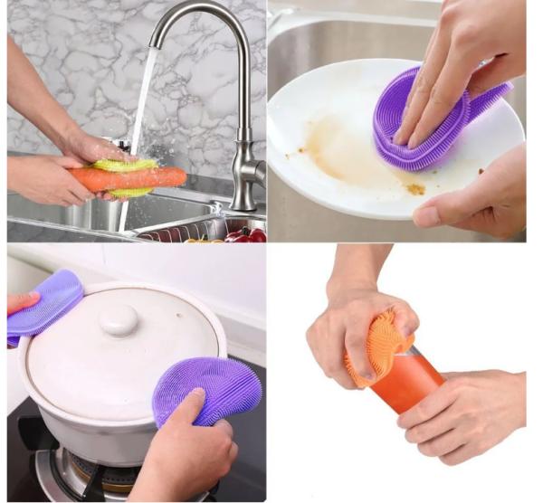 100% Food Grade Silicone Mold Tools Dishwasher Brush Cleaner Customized Logo