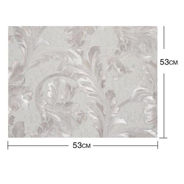 PVC Country Style Wallpaper , Embossed Floral Contemporary Green Wallpaper