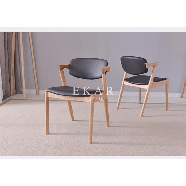 For Home Hotel Furniture Black Leather Wooden Wood Chair Restaurant Dining