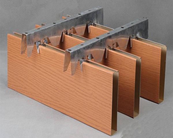 Suspended Aluminum U Baffle Ceiling Galvanized Steel 600x600mm