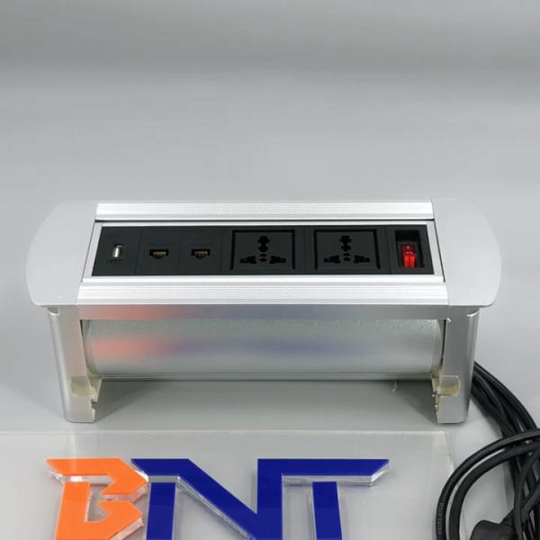 Boente used in officr with three US power  automatic table hidden rotating outlet
