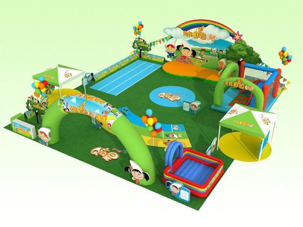 子供の膨脹可能な遊園地の障害物コースの跳躍の城