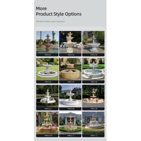 Outdoor Hand Carved White Marble Angel Statue Water Fountain