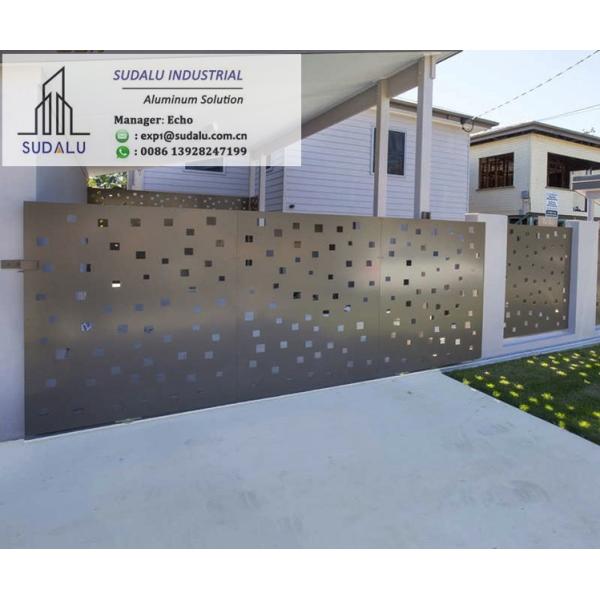 SUDALU RAL Powder Coating OME Aluminum Laser Cut Decoration Panel Fence/ Gate Metal Perforated Panel