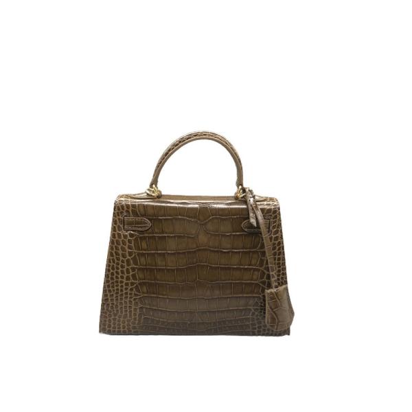 Escuro de couro genuíno - logotipo feito sob encomenda da bolsa verde das mulheres da forma