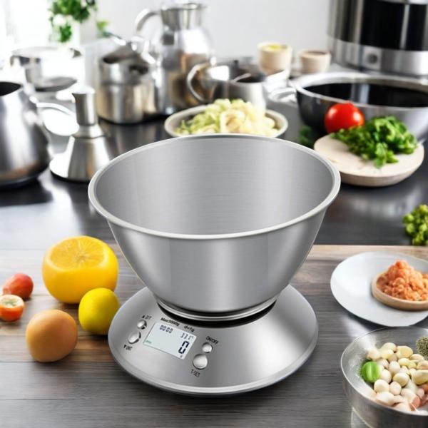 Balances de cuisine en acier inoxydable numérique détachables alimentées par des piles 2*AAA pour la pesée domestique et hôtelière