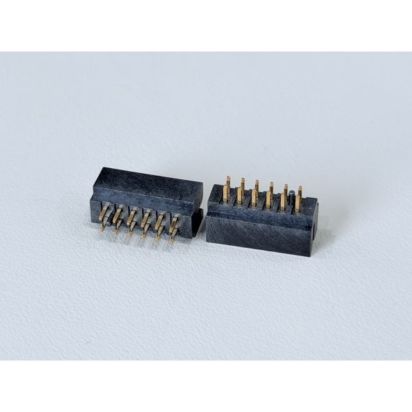 2.00mm Pitch Dual-Row Pin Header Connector, Vertical PCB Mount, 2×6 Pins, Electrical Signal Gold-Plated Terminal Connector for Automotive, Server & Industrial Devices