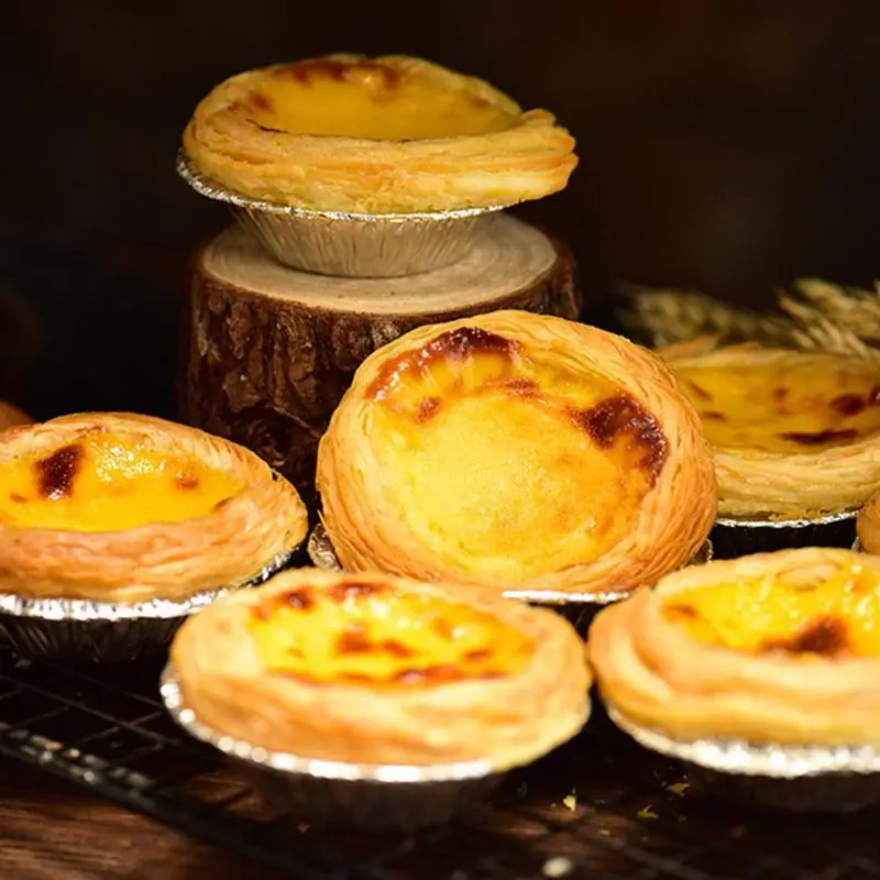 100pcs Disposable Aluminum Foil Tart Pan Mini Pot Plate Tin Pie Bake Tray Of Suitable