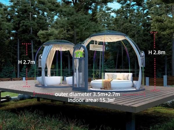 High Quality Outside Commercial Double Dome House Inflatable Bubble Tent House for Sale