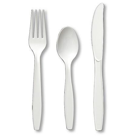 Couverts en plastique jetables durables et lourds pour les fêtes et les événements