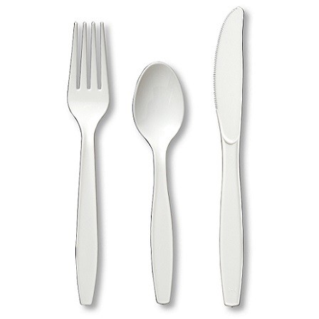 Conjunto de cubiertos desechables de plástico de PLA ecológicos para restaurantes