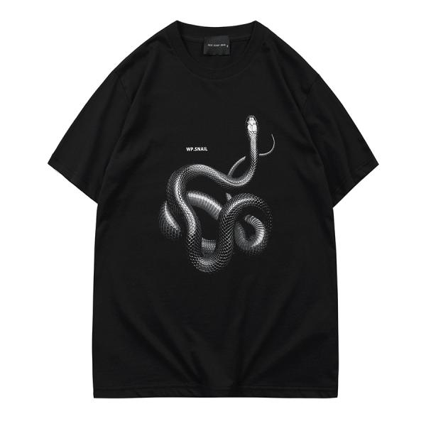 Gender-Neutral 3D Printed Snake Loose T-shirt for Street Fashion in Various Sizes