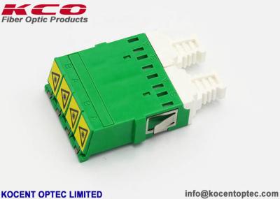 Green Color Quad LC APC Shutter Adapter Singlemode Mid Coupler 4 Ways Chanel