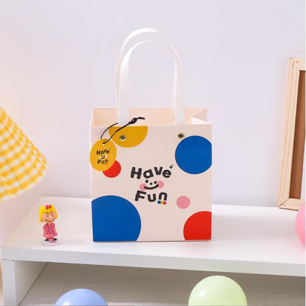 Clothing Shopping Gift Paper Bag With Flat Handle Printing Customize Logo