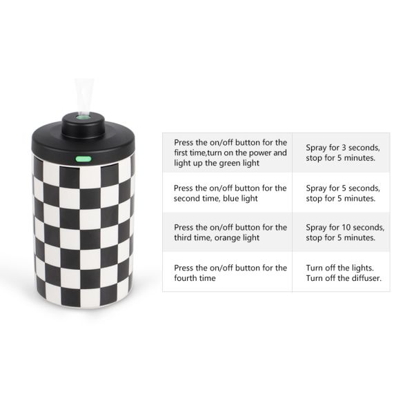 Mini Portable Nebulizer Scent Diffuser Battery Operated White Black Ceramic Waterless Essential Oil Diffuser for Home,Car,Office