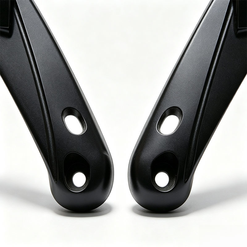 Custom CNC Machined Black Hard Anodized 6061 T6 Aluminum Alloy V Shape Mounting Bracket with Slotted Adjustment Holes