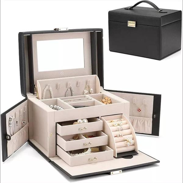 Faux Leather Full Color Printed Boxes Custom For Women Girl Jewelry