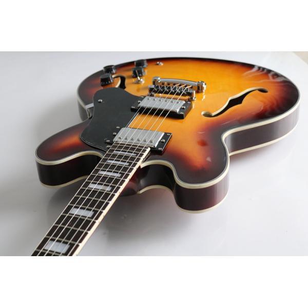 New style tobocco burst Gold hardware shark fin hollow Electric Guitar The hollow jazz guitar