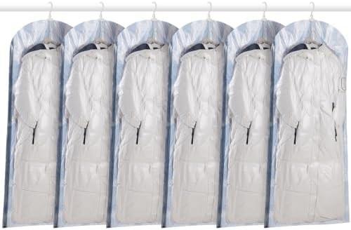 TAILI Hanging Vacuum Storage Bags Space Saver Bags, Set Of 4 (2 Long, 2 Short), Clear Vacuum Sealer Bags For Clothing