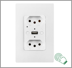 ETL/FCC Certified WiFi Smart Wall Socket with 10A Max Current and Durable ABS & PC Material