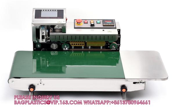 Plastic Film Bags Heat Sealing Machine Continuous Band Sealer Machine Widen Inkjet Printing