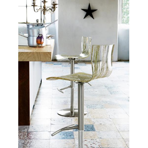 Polishing Hotel Restaurant Furniture Transparent Adjustable Bar Stools