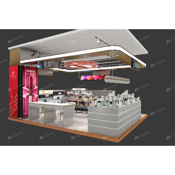 BKC025 Customized Cosmetic Kiosk Mall Space-Saving Beauty Kiosk Design for Makeup Store Interior Design