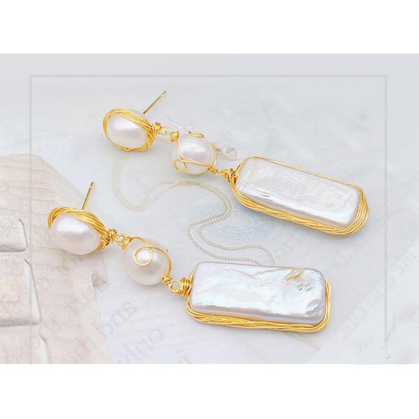 New Women Pearl Earrings Delicate Two-sided Baroque Pearl Earring for Women Shell Earring Girl Gifts Jewelry Wholesale