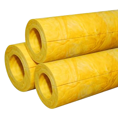 High Temperature Insulation Glass Wool Pipe Section With FSK Facing Industrial Pipe Insulation