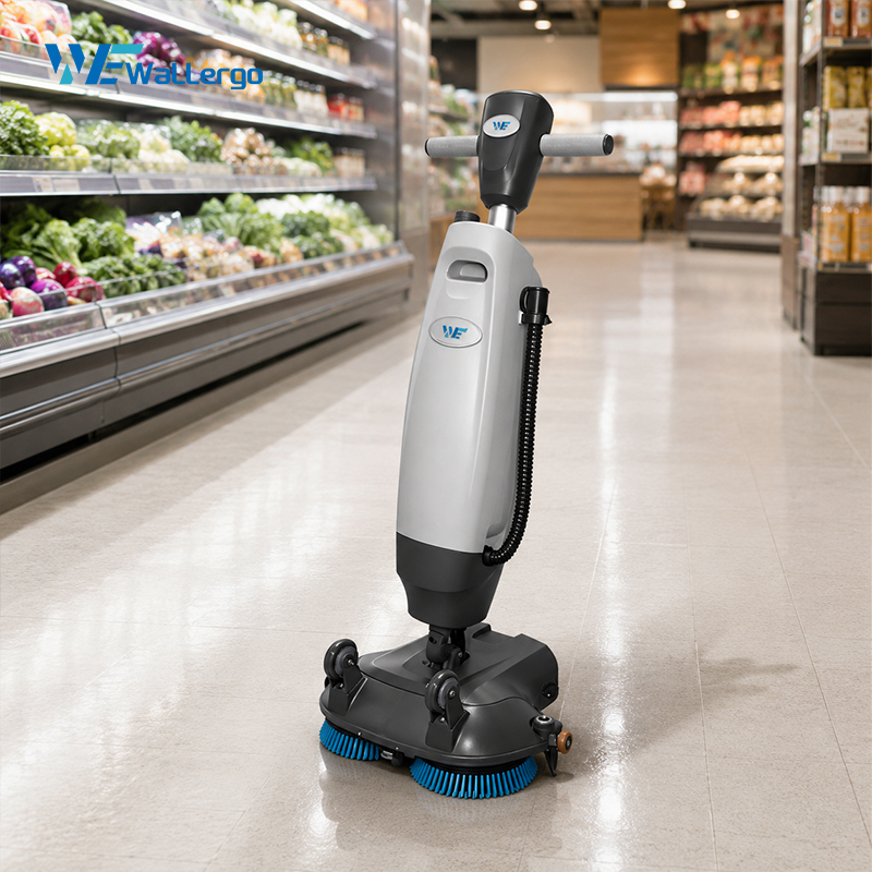 Commercial Handheld Mini Floor Cleaning Machine 350RPM Speed Self-propelled Floor Scrubber for Hotel School Hospital