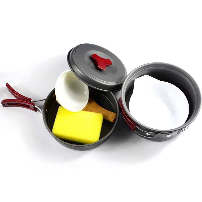 152X72MM Outdoor Portable Folding Aluminum Camping Cookware Set with Accessories Wash Ball